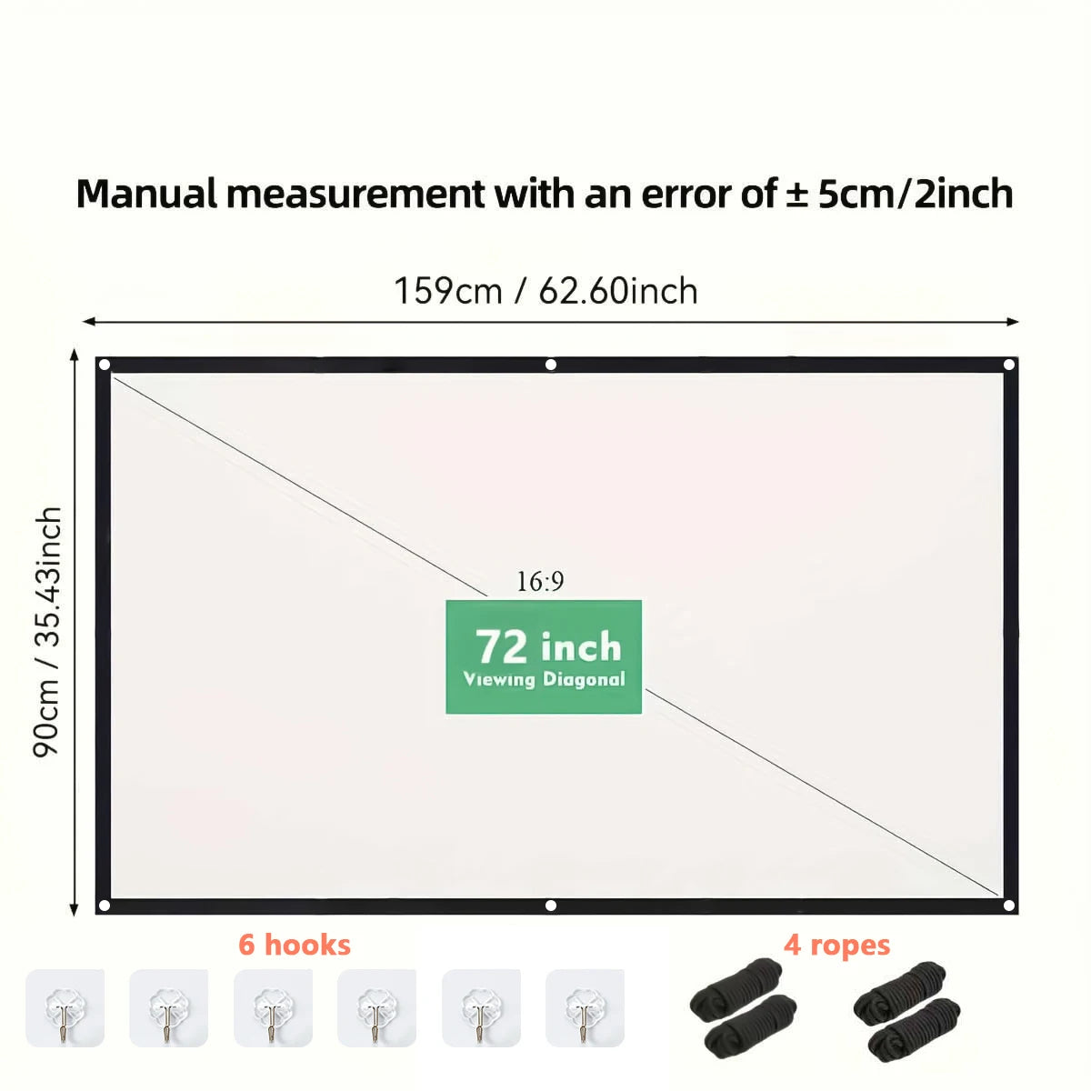 72-100-120 Inch 4k projector screen.