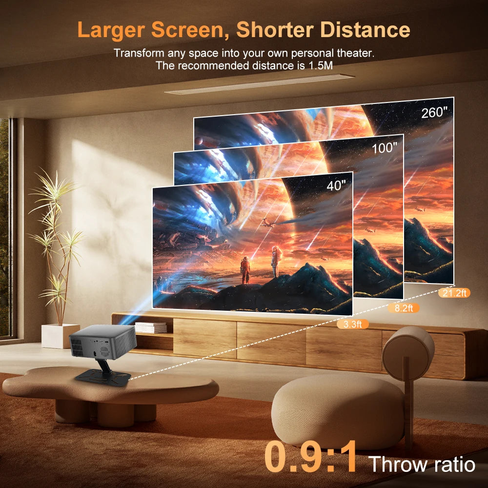 Salange P60Pro Portable Projector 8K Android 14.0