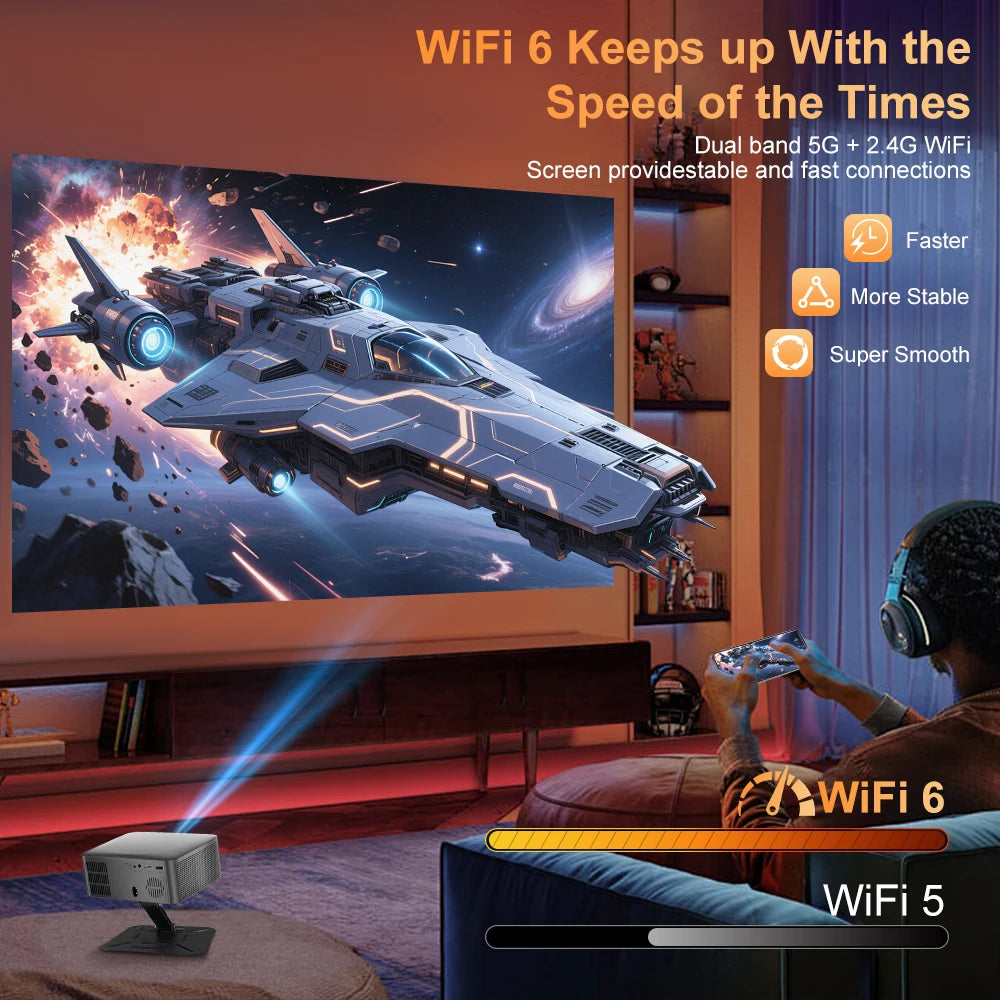 Salange P60Pro Portable Projector 8K Android 14.0