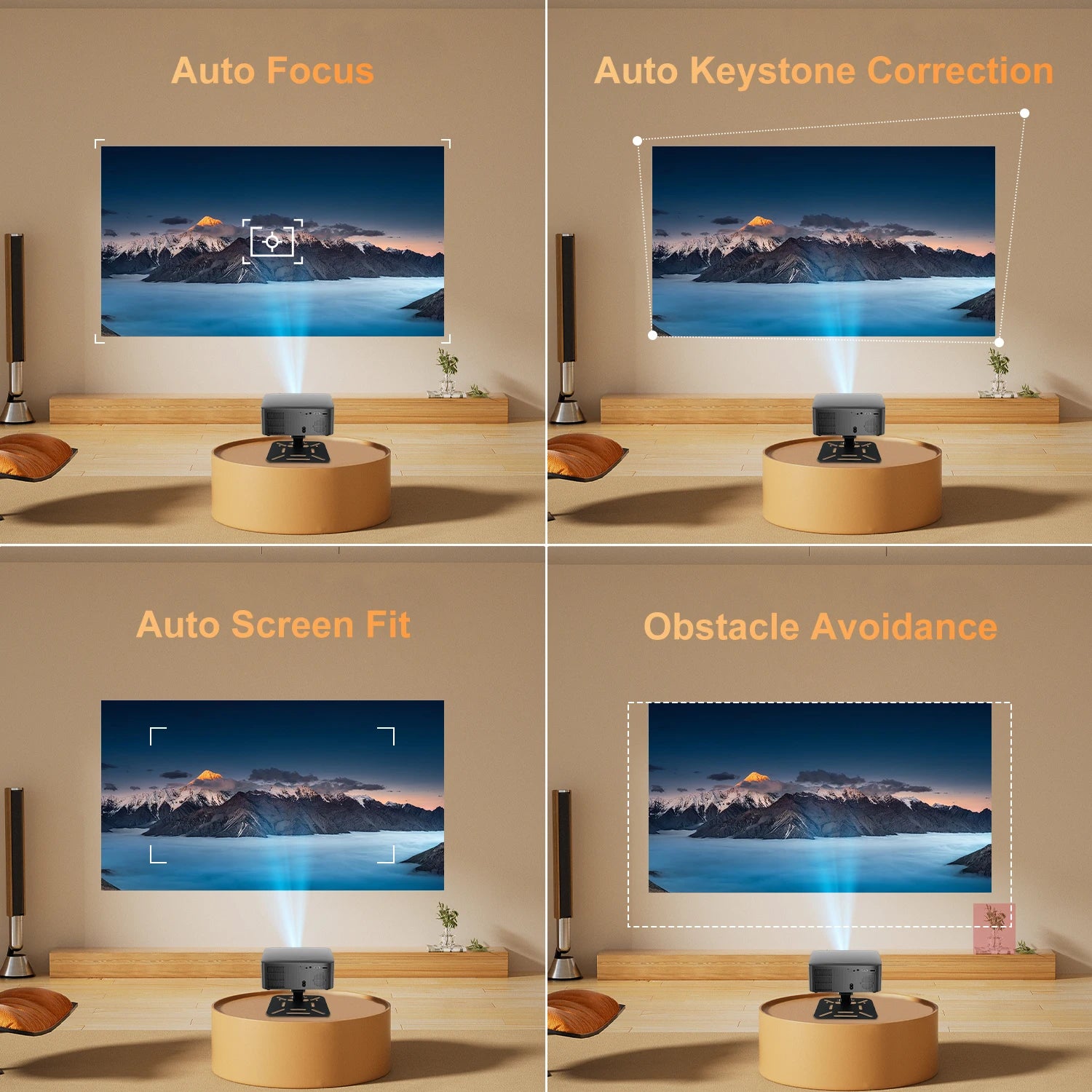 Salange P60Pro Portable Projector 8K Android 14.0