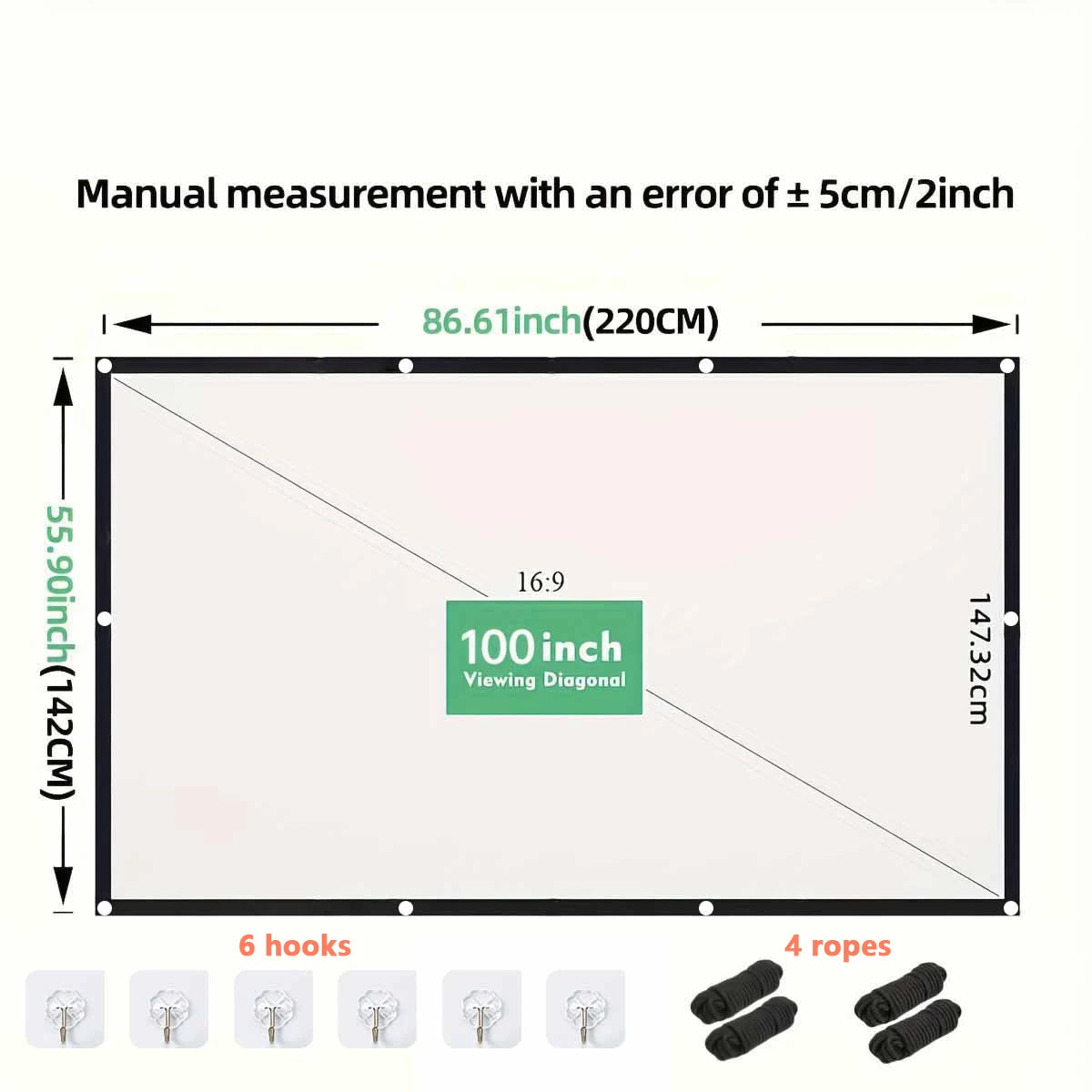 72-100-120 Inch 4k projector screen.