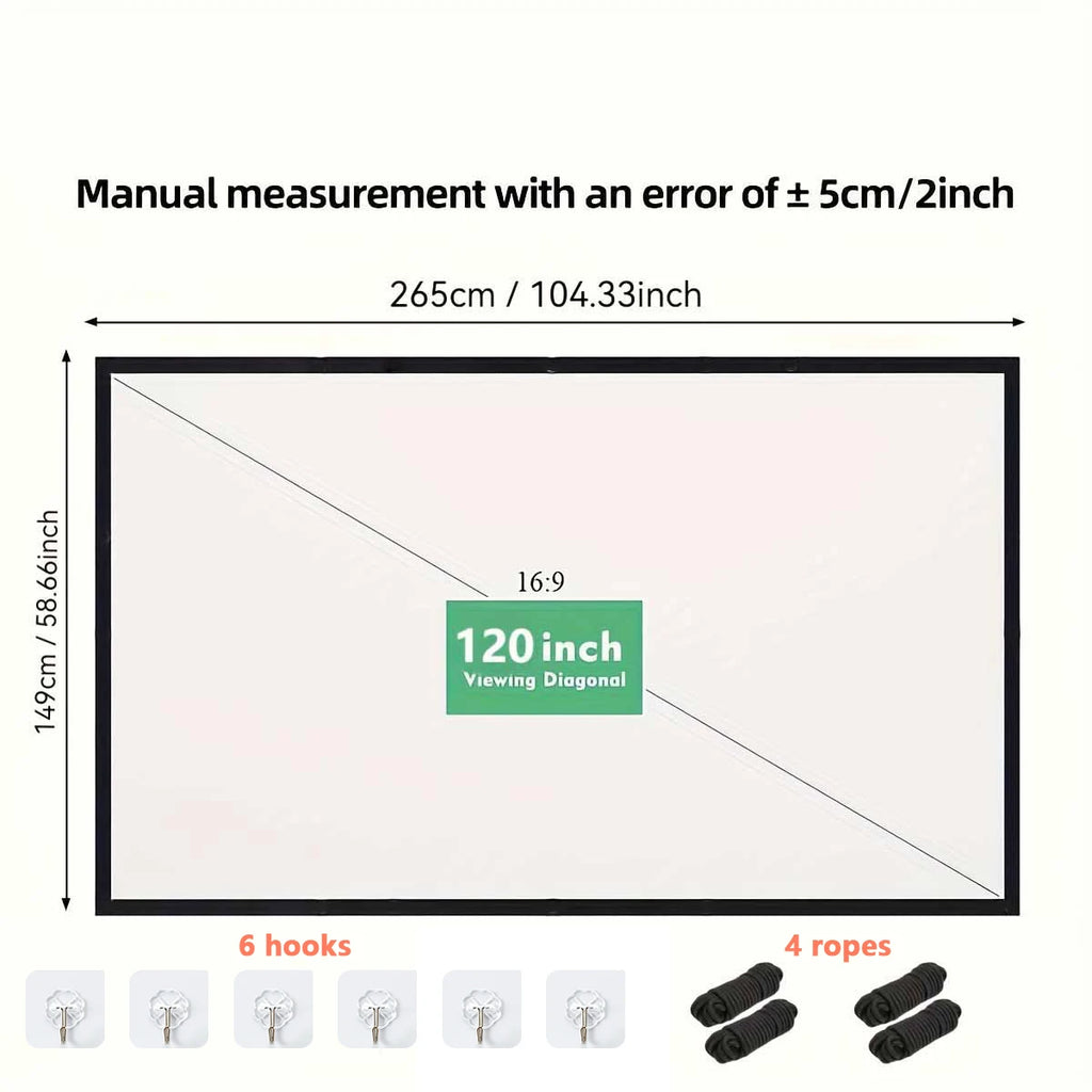 72-100-120 Inch 4k projector screen.