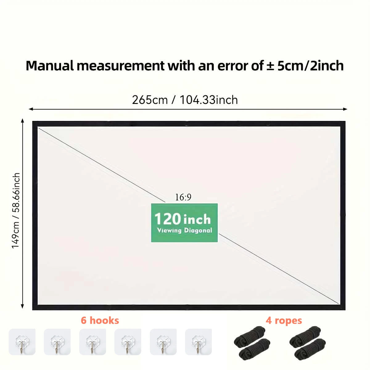 72-100-120 Inch 4k projector screen.