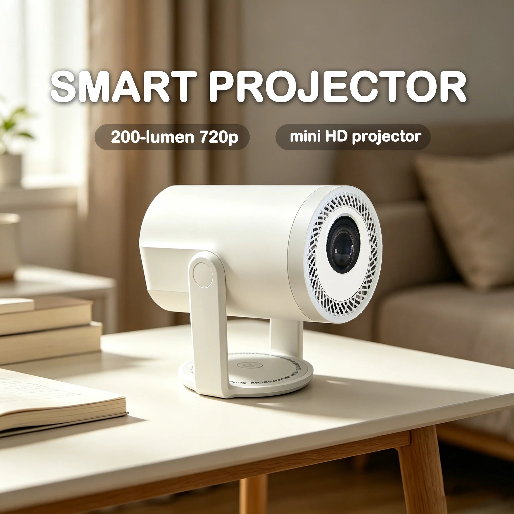 Android Smart Projector: Portable 4K-compatible 200-lumen 720p mini HD projector