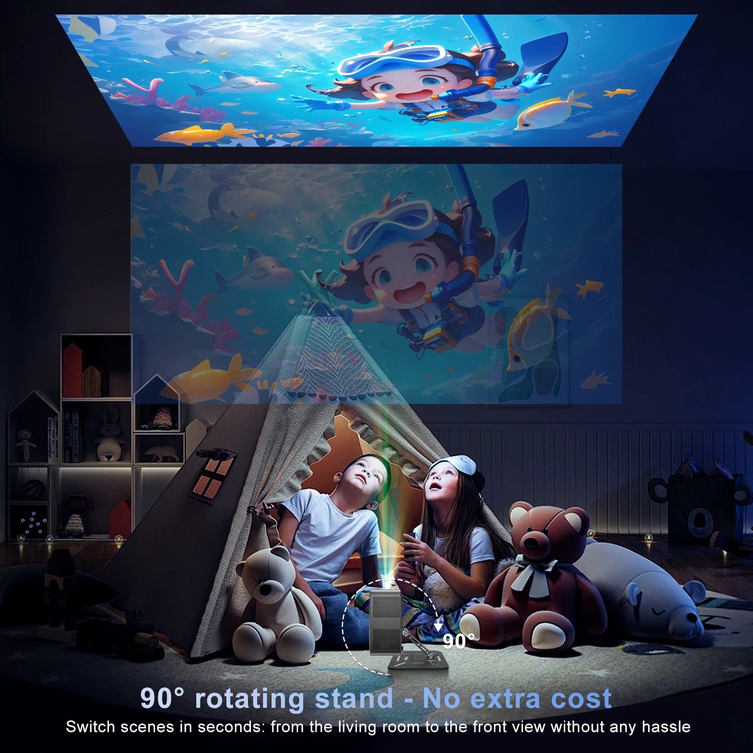 Salange P60Pro Portable Projector 8K Android 14.0