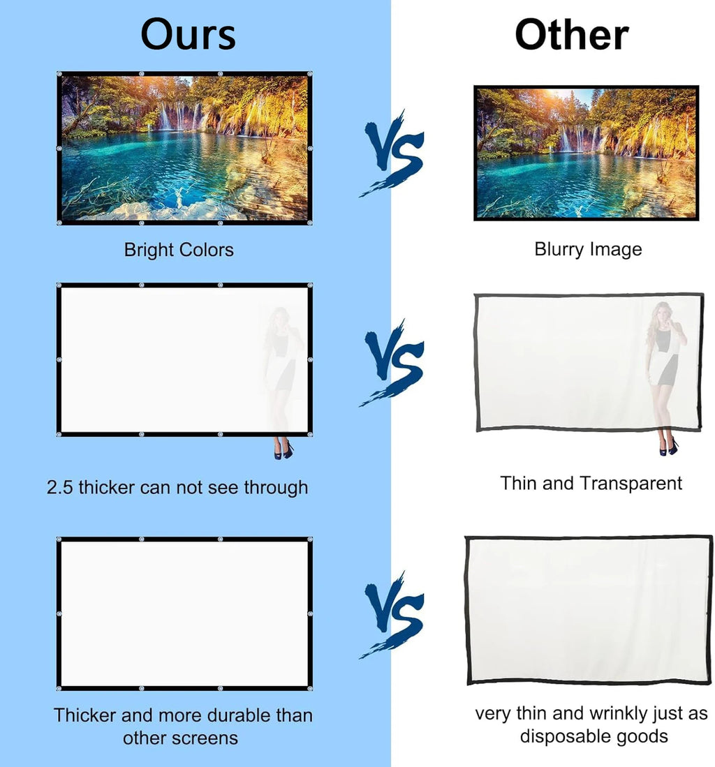 72-100-120 Inch 4k projector screen.