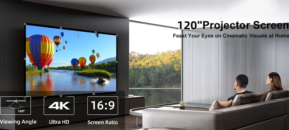 72-100-120 Inch 4k projector screen.